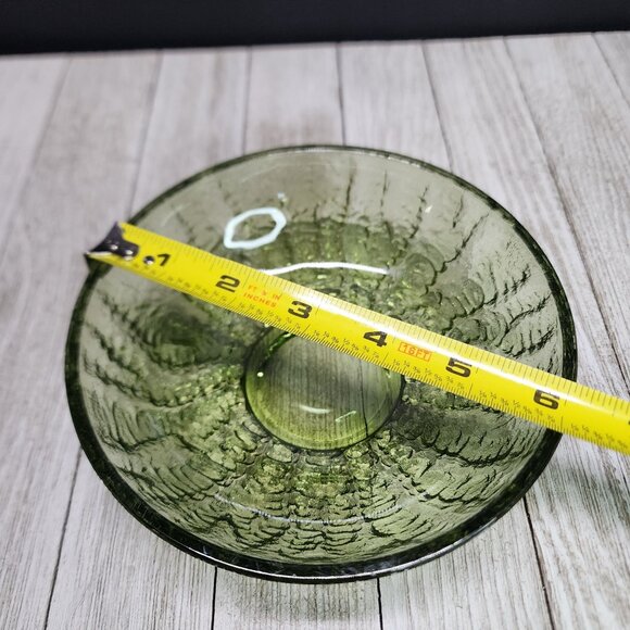 Vintage Anchor Hocking Soreno Avocado Green Glass Cereal Bowl 6 inches - Picture 5 of 6